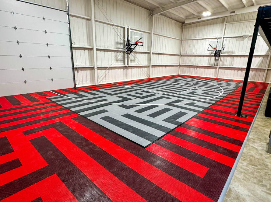 Custom designed Indoor Multi-sport court with SnapSports modular tiles in Lubbock, TX